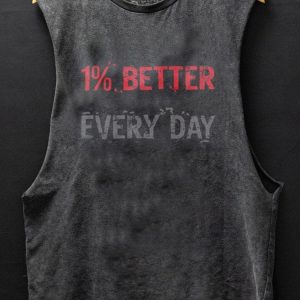 1% Better Every Day Scoop Bottom Cotton Tank