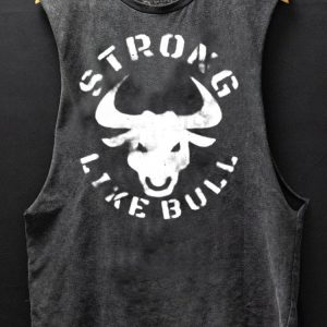 Strong Like Bull Scoop Bottom Cotton Tank