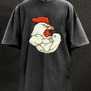 Rooster Thanksgiving Washed Gym Shirt