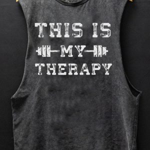 This Is My Therapy Scoop Bottom Cotton Tank