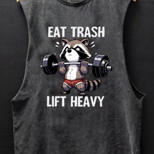 eat trash lift heavy SCOOP BOTTOM COTTON TANK