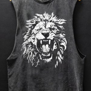 roaring lion SCOOP BOTTOM COTTON TANK