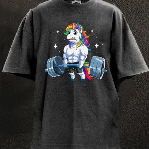 Weightlifting Unicorn Washed Gym Shirt