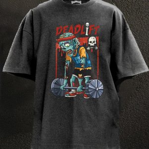 deadlift zombie Washed Gym Shirt