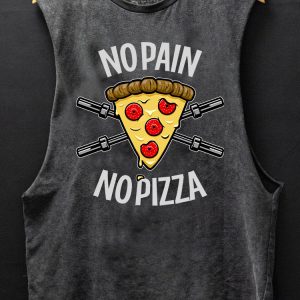 No Pain No Pizza Scoop Bottom Cotton Tank